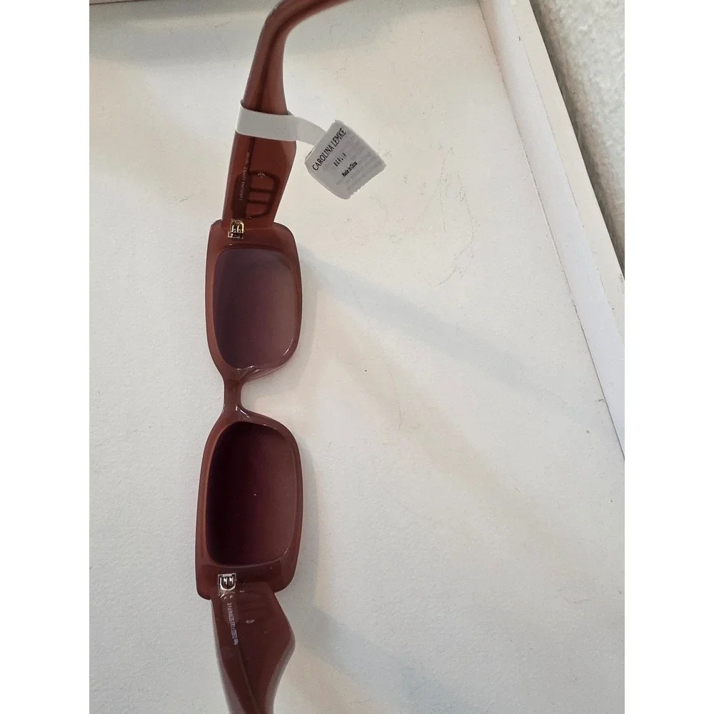 Carolina Lemke Berlin Yves CL9222-7 Mauve Rectangular Sunglasses Women NEW